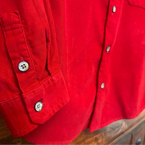 Claiborne Red Corduroy Button Down Shirt, Size 7X - Picture 6 of 8
